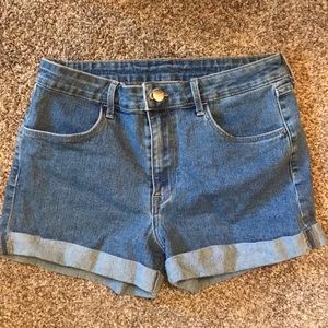 dark denim short shorts